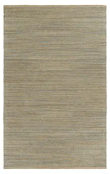 9' X 12' Tan and Blue Undertone Striated Area Rug