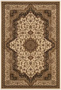 5' X 8' Black And Ivory Oriental Area Rug