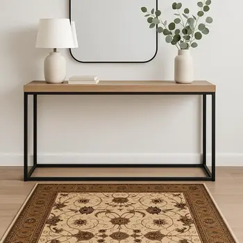 4' X 6' Beige And Ivory Oriental Area Rug