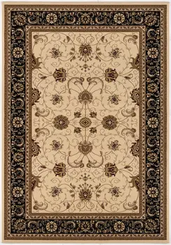 4' X 6' Black And Ivory Oriental Area Rug