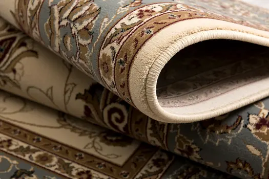 20' Blue And Ivory Oriental Runner Rug