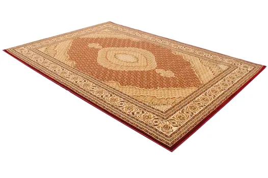 10' Red And Beige Oriental Runner Rug