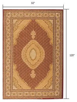 10' Red And Beige Oriental Runner Rug