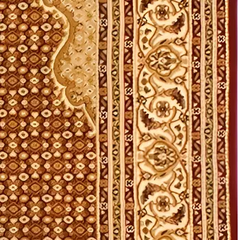 5' Red Round Oriental Power Loom Area Rug