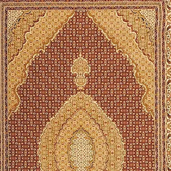 5' X 8' Red And Beige Oriental Area Rug