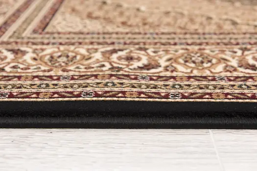 10' Beige And Black Medallion Runner Rug