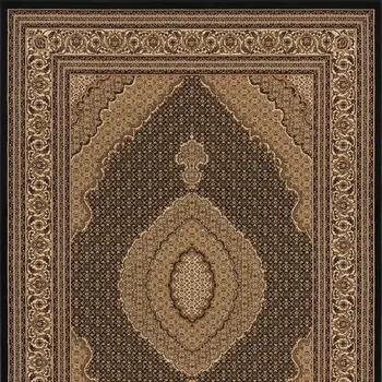 13' Beige And Black Medallion Runner Rug