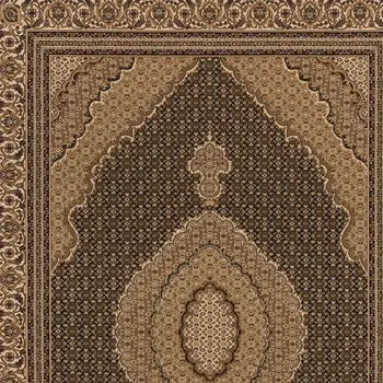 20' Beige And Black Medallion Runner Rug