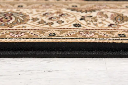 13' Beige And Black Medallion Runner Rug