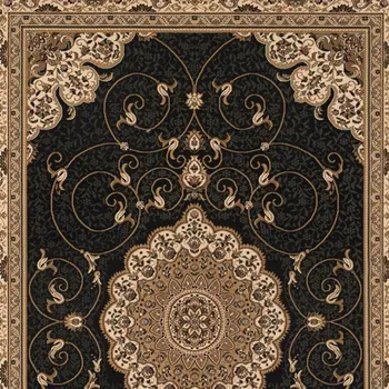 13' Beige And Black Medallion Runner Rug