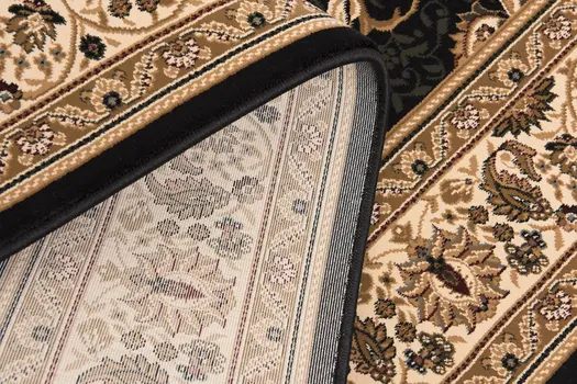 20' Beige And Black Medallion Runner Rug