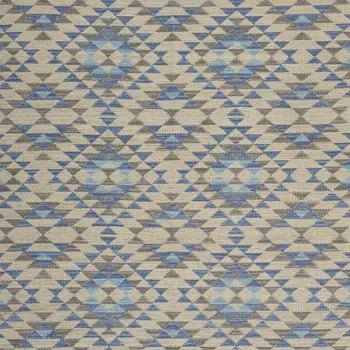 5' X 7' Blue Decorative Lattice Area Rug