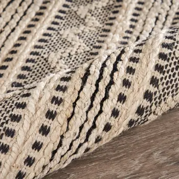 8' X 10' Black and Blush Chevron Stripe Area Rug