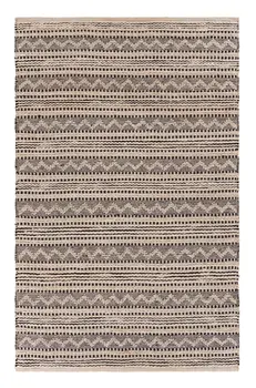 9' X 12' Black and Blush Chevron Stripe Area Rug