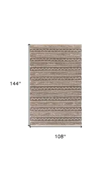 9' X 12' Black and Blush Chevron Stripe Area Rug