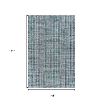 9' X 12' Blue Hand Loomed Area Rug