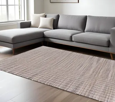 9' X 12' Brown and Beige Toned Jute Area Rug