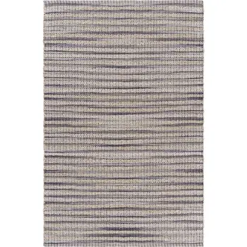 8' X 10' Brown and Gray Striped Area Rug