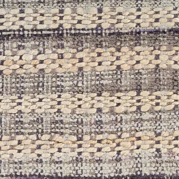 9' X 12' Brown and Gray Striped Area Rug