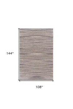 9' X 12' Brown and Gray Striped Area Rug