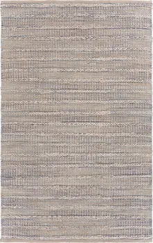 5' X 8' Blue and Cream Braided Jute Area Rug