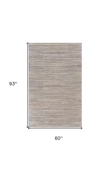 5' X 8' Blue and Cream Braided Jute Area Rug