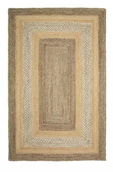 4' X 6' Tan and Beige Bordered Area Rug