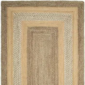 4' X 6' Tan and Beige Bordered Area Rug