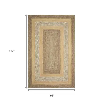 8' X 10' Tan Hand Braided Area Rug