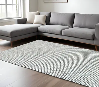 8' X 10' Ivory Wool Hand Loomed Area Rug
