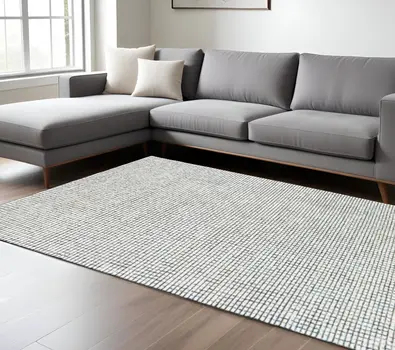 9' X 12' Ivory Wool Hand Loomed Area Rug