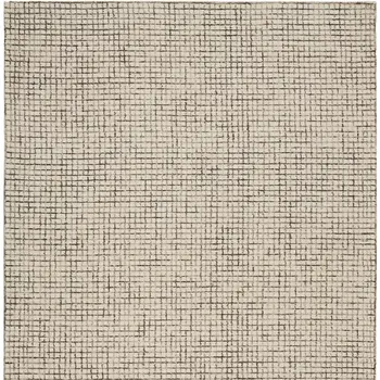 9' X 12' Tan and Ivory Grid Area Rug