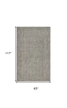 8' X 10' Gray Wool Handmade Area Rug