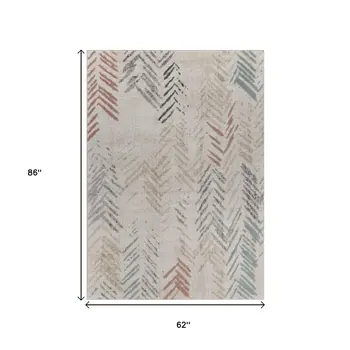 5' X 7' Ivory Eclectic Arrows Area Rug