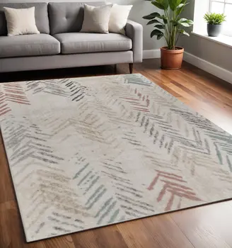 5' X 7' Ivory Eclectic Arrows Area Rug