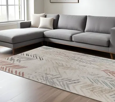 8' X 10' Blue and Red Area Rug