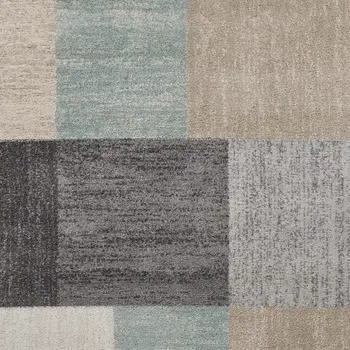 5' X 7' Beige and Black Modern Blocks Area Rug