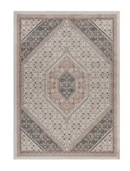 5' X 7' Gray and Blush Traditional Area Rug