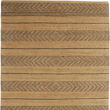 8' X 10' Tan and Gray Bohemian Striped Area Rug