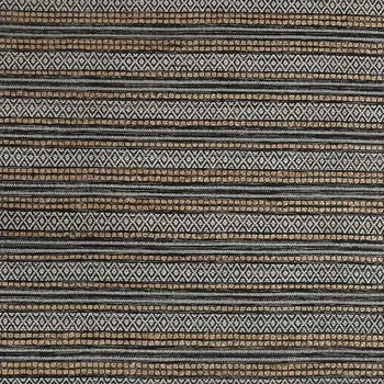 8' X 10' Black and Tan Decorative Striped Area Rug