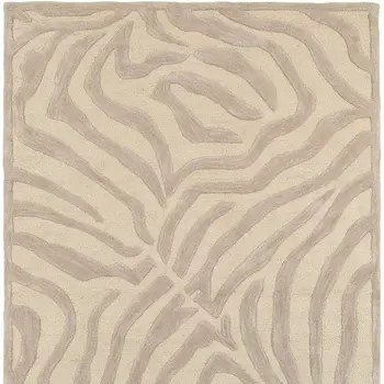 8’ x 10' Taupe Zebra Pattern Area Rug
