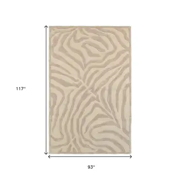8’ x 10' Taupe Zebra Pattern Area Rug