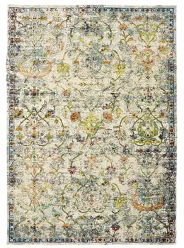 5' X 8' Beige and Ivory Area Rug