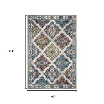 8' X 10' Blue Traditional Floral Motifs Area Rug