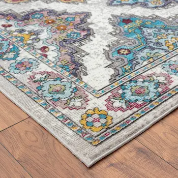 8' X 10' Blue Traditional Floral Motifs Area Rug