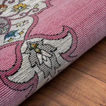 8' X 10' Pink Traditional Medallion Area Rug