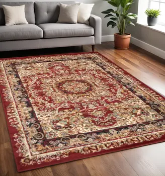 5' X 7' Red Royal Medallion Area Rug