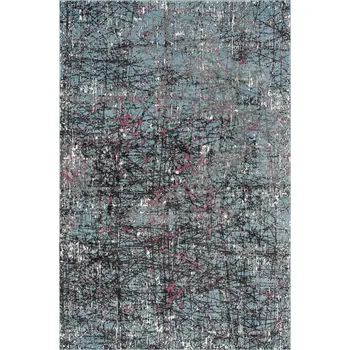 8' X 10' Blue Chaotic Strokes Area Rug