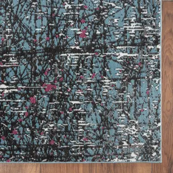 8' X 10' Blue Chaotic Strokes Area Rug