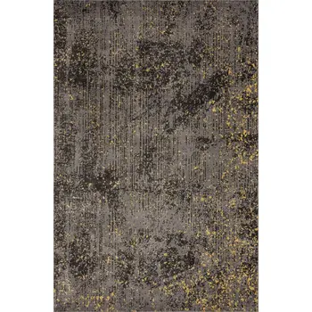 8' X 10' Gray and Yellow Abstract Sprinkle Area Rug